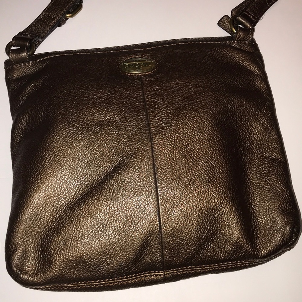 Fossil Dark Brown Leather Crossbody Bag